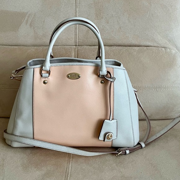 Coach Handbags - Coach Two-tone Leather Satchel, Crossbody